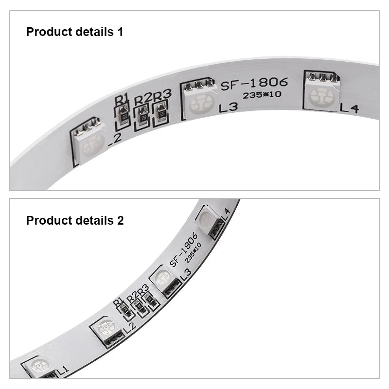 EURS Car APP Bluetooth Devil Demon Eyes RGB LED Strip Angel Eyes Light for Auto Motorcycle Headlights Halo Rings Kit 2.5" 2.8"