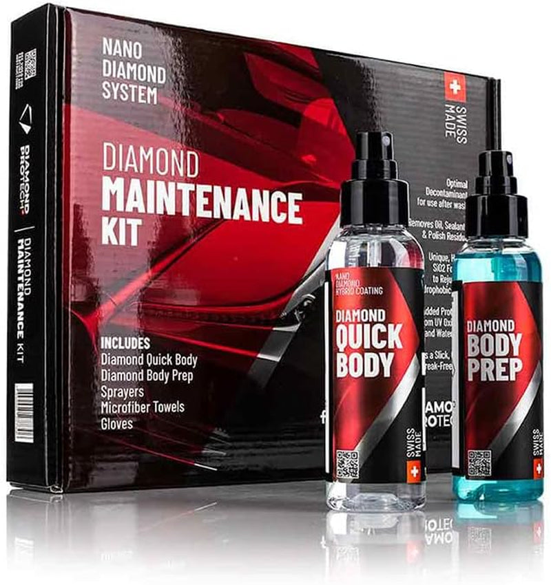 – Diamond Maintenance Kit – Diamond Quick Body 100Ml plus Diamond Body Prep 100Ml Kit; Fast and Effortless Application; 6 Months Hydrophobic Protection