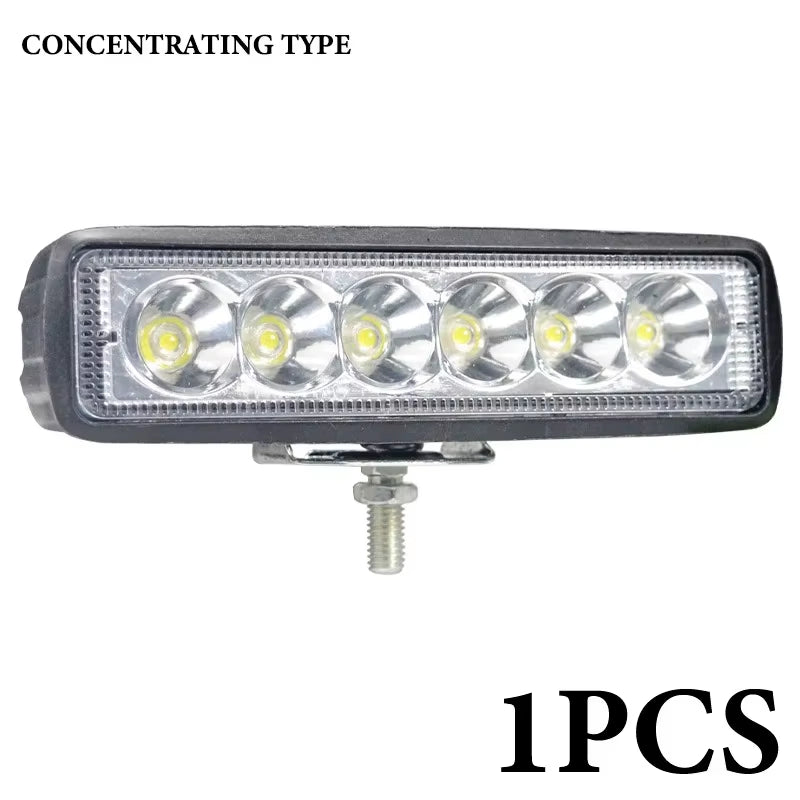 6Led 12V Lens Spotlight for Motorcycle Headlights LED Strip Light Driving Lights Fog Lights Street Lamp 6000K White Work Lights