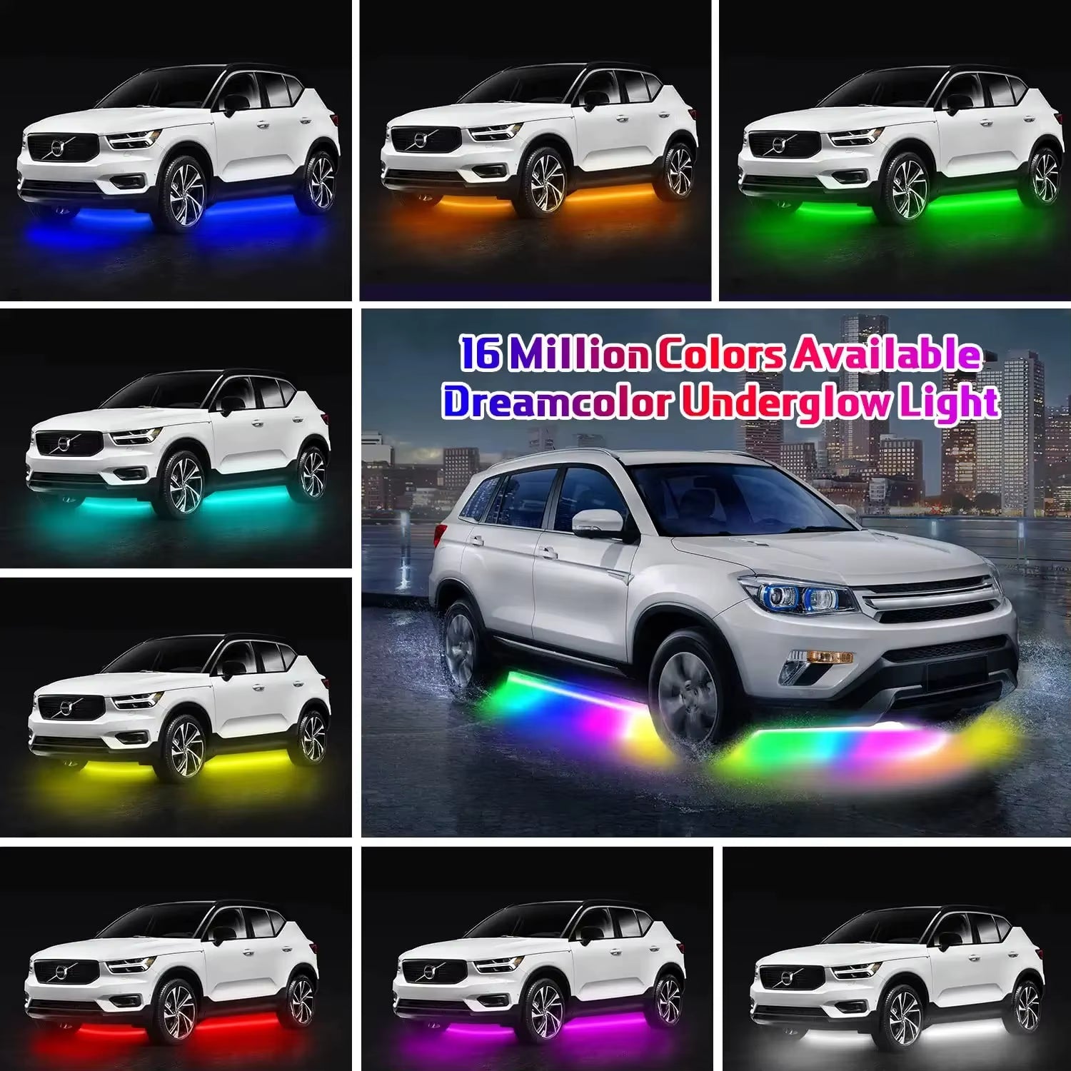 Neon LED RGB Car Underglow Bottom Light Remote/App Control Flexible Waterproof LED Strip Car Underbody Light Decorative Lamp