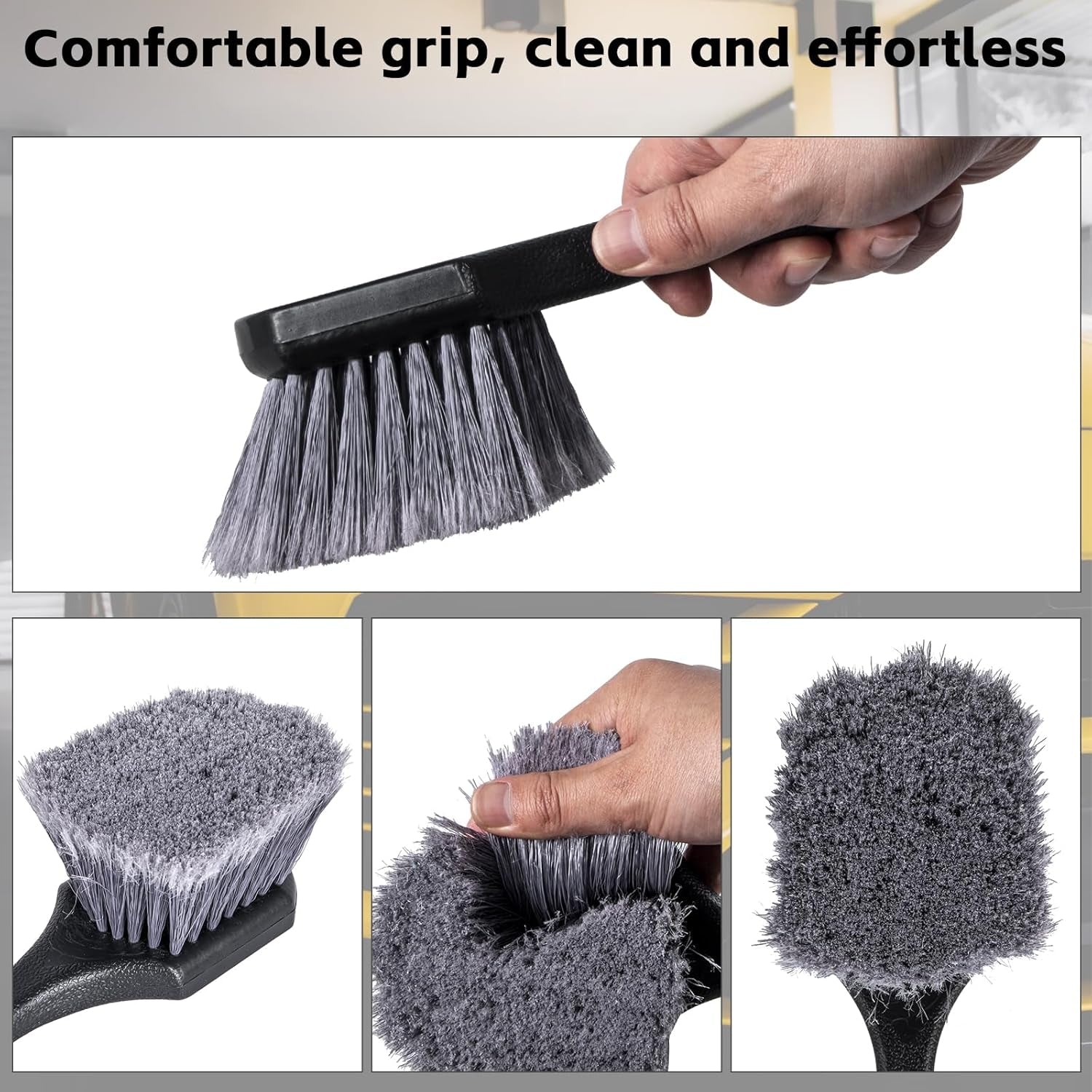 18Pcs Car Cleaning Kit Interior,Car Detailing Brush, Car Wash Kit Car Cleaning Kit Interior Detailing Kit for Car Wash Brush Kit Interior Exterior Wheels, Yellow