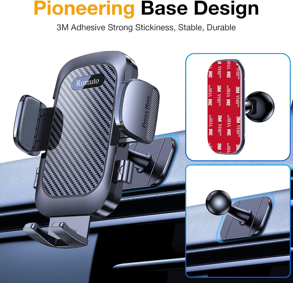 Phone Holders for Your Car Phone Holder Mount【Super Suction】 Cell Phone Mount for Car Accessories for Women Men Dashboard/Windshield/Vent Truck Stand for Iphone 17 16 Garmin GPS Vehicle Mounts