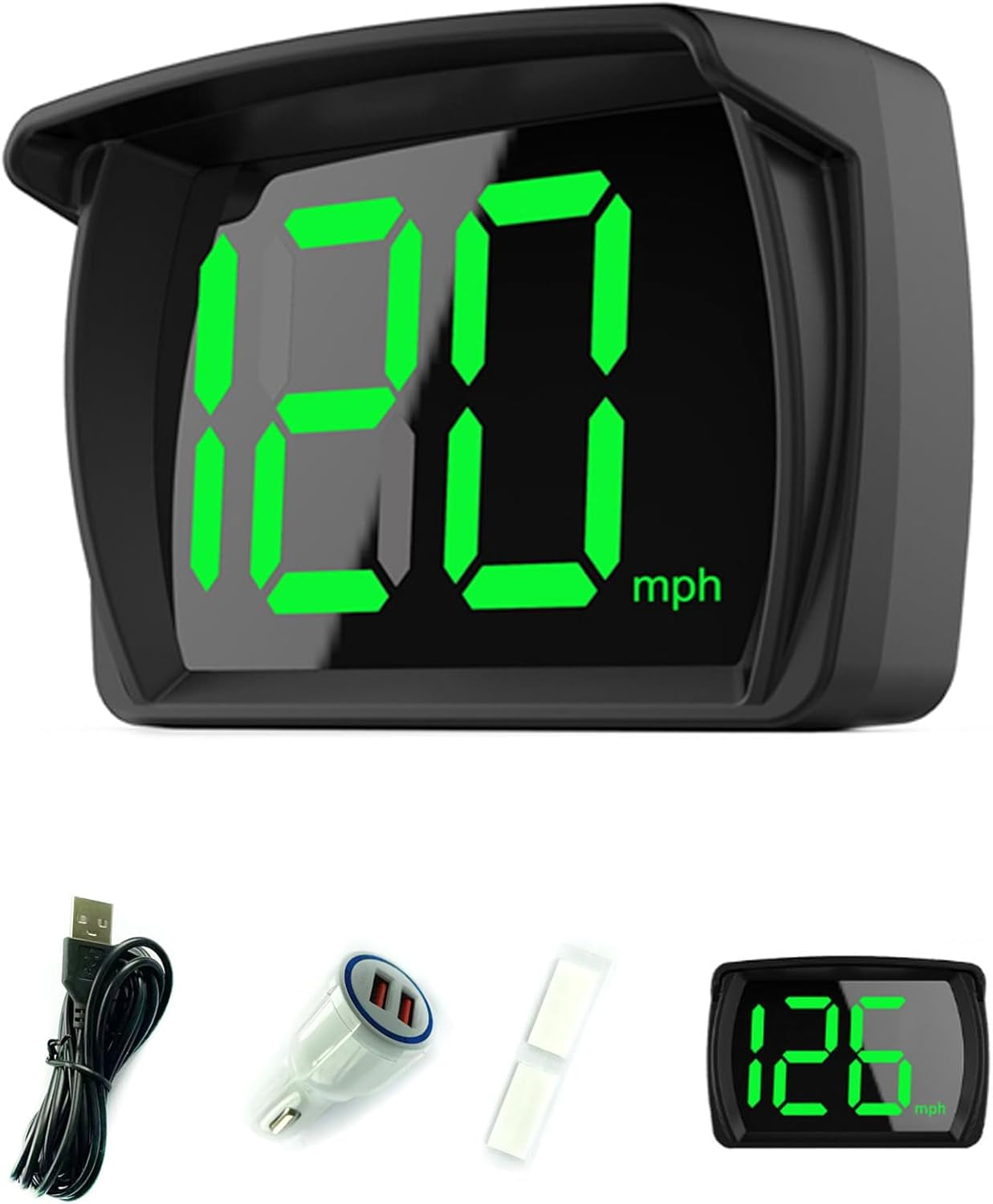 Car HUD Headup Display KM/H MPH GPS Digital Speedometer with LED Large Font Display for Car Truck SUV Motorcycle