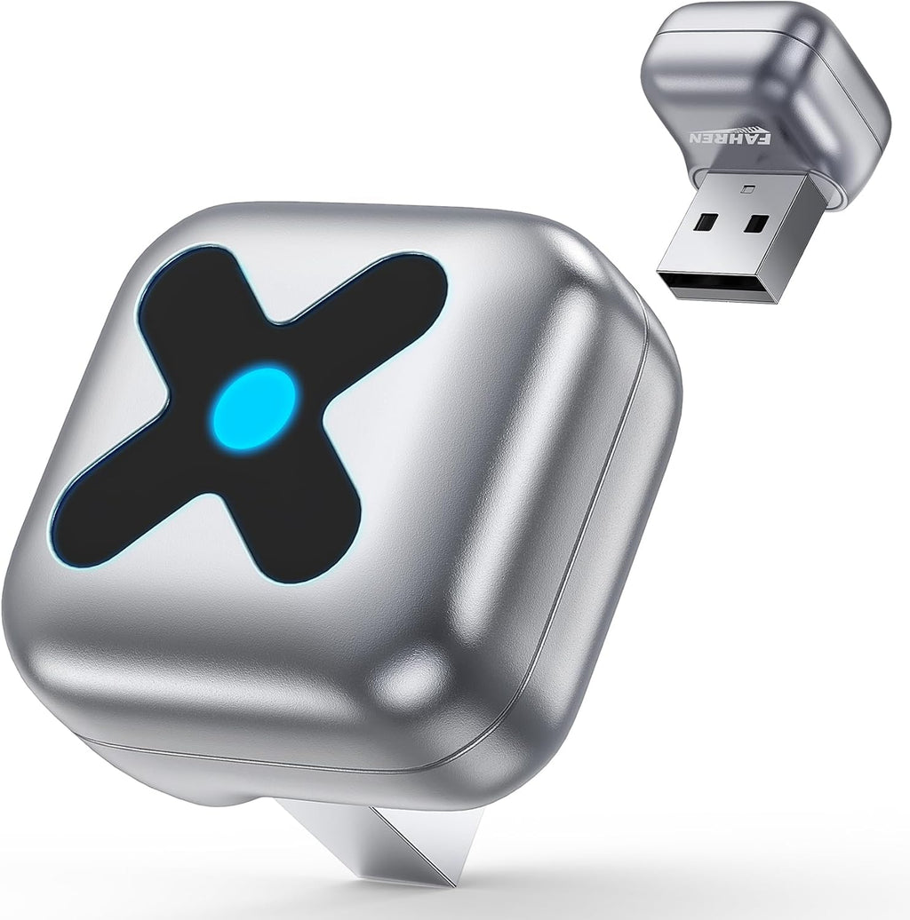 Wireless Carplay Adapter for Iphone Apple—𝐔𝐥𝐭𝐫𝐚 𝐌𝐢𝐧𝐢, 𝟐𝟎𝟐𝟓 𝟐-𝐢𝐧-𝟏 Android Auto Adapter, Convert Wired to Car Play Wireless, Zero Latency for Ios 10+ & Android 11+, GPS System