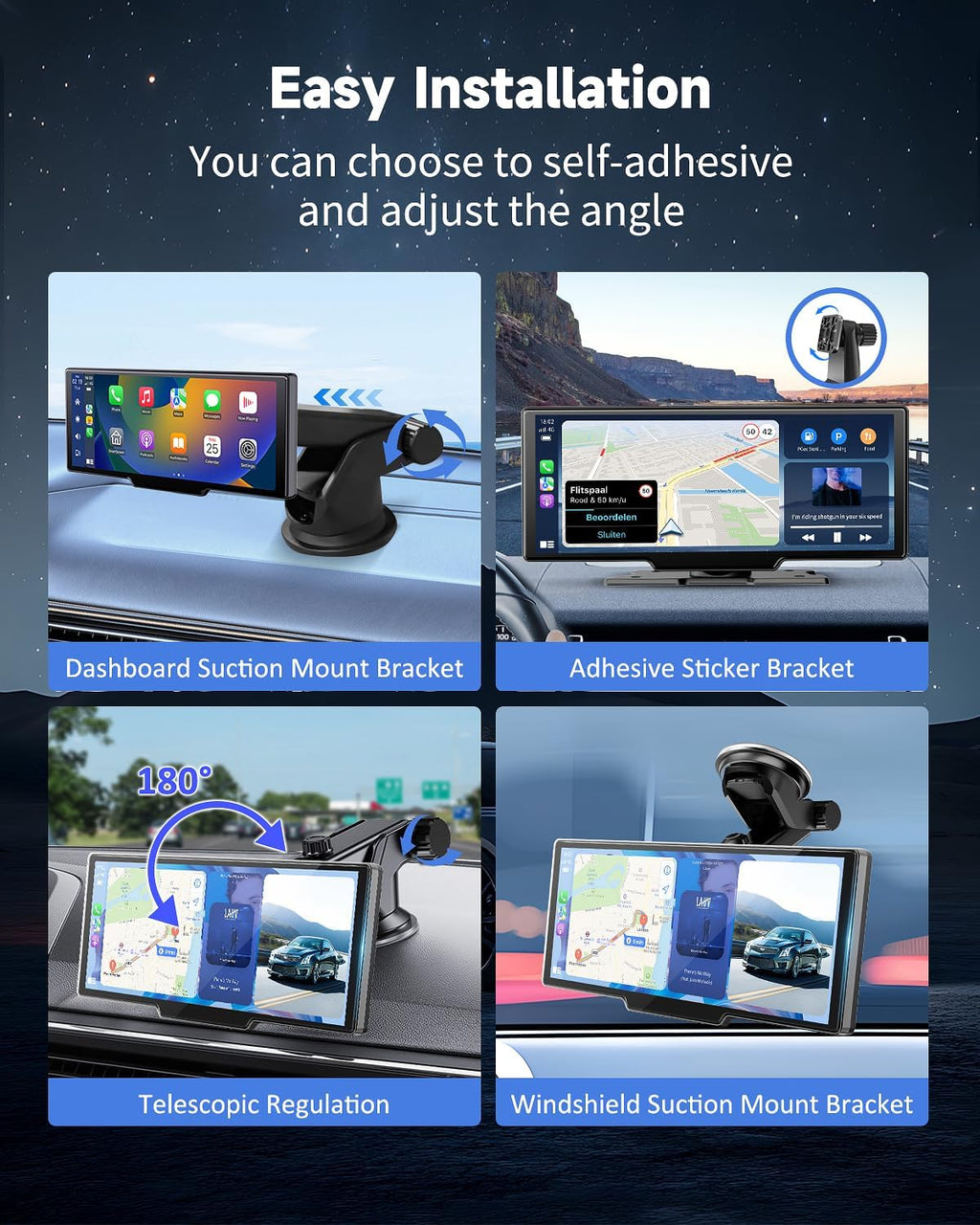 Upgrade Your Drive: 11.5" Wireless CarPlay Touchscreen Stereo with 4K Dash Cam, Bluetooth, Navigation & Voice Control for All Vehicles