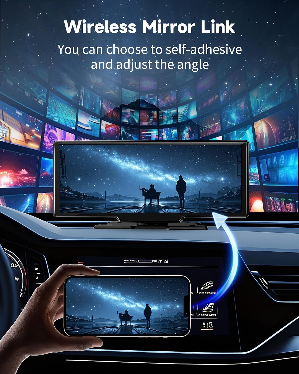 Upgrade Your Drive: 11.5" Wireless CarPlay Touchscreen Stereo with 4K Dash Cam, Bluetooth, Navigation & Voice Control for All Vehicles