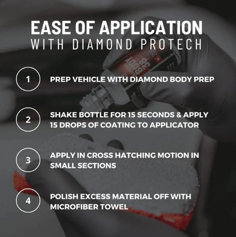 – Diamond Maintenance Kit – Diamond Quick Body 100Ml plus Diamond Body Prep 100Ml Kit; Fast and Effortless Application; 6 Months Hydrophobic Protection