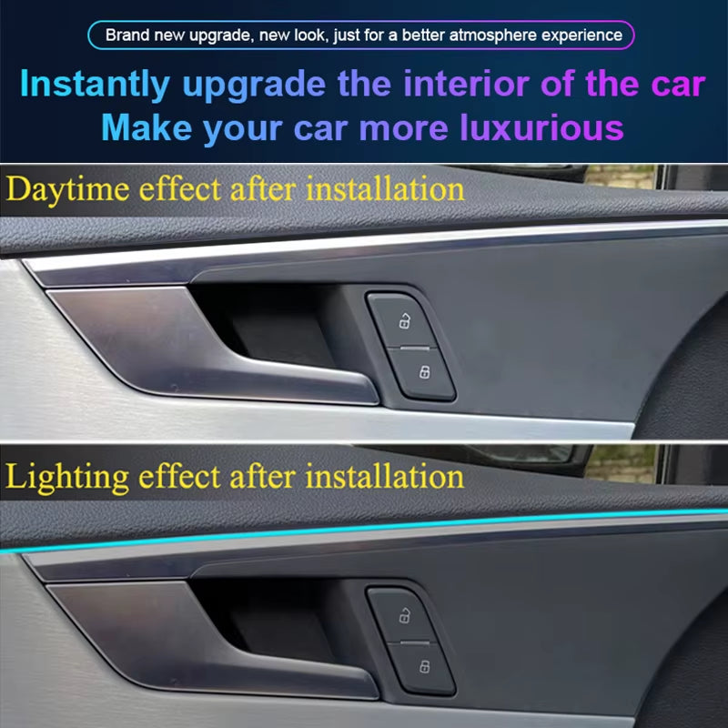 18 in 1 Newest Hidden Car LED Ambient Light Smoke Matt Black Acrylic Strip RGB Symphony Interior Decoration Atmosphere Light Kit