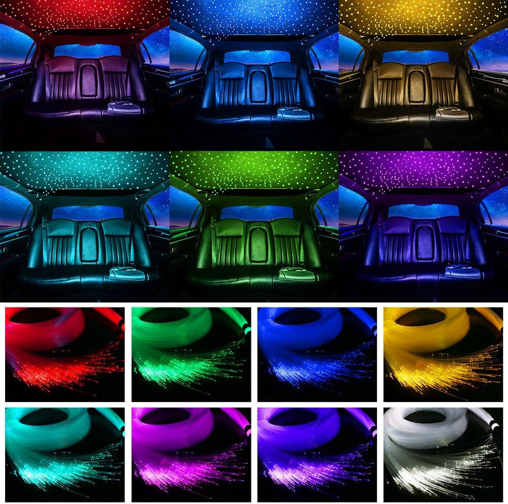 Twinkle Starlight Headliner Light,16W 500Pcs 6.5Ft LED Star Ceiling Fiber Optic Light Kit App/Remote Control for Car/Home/Party