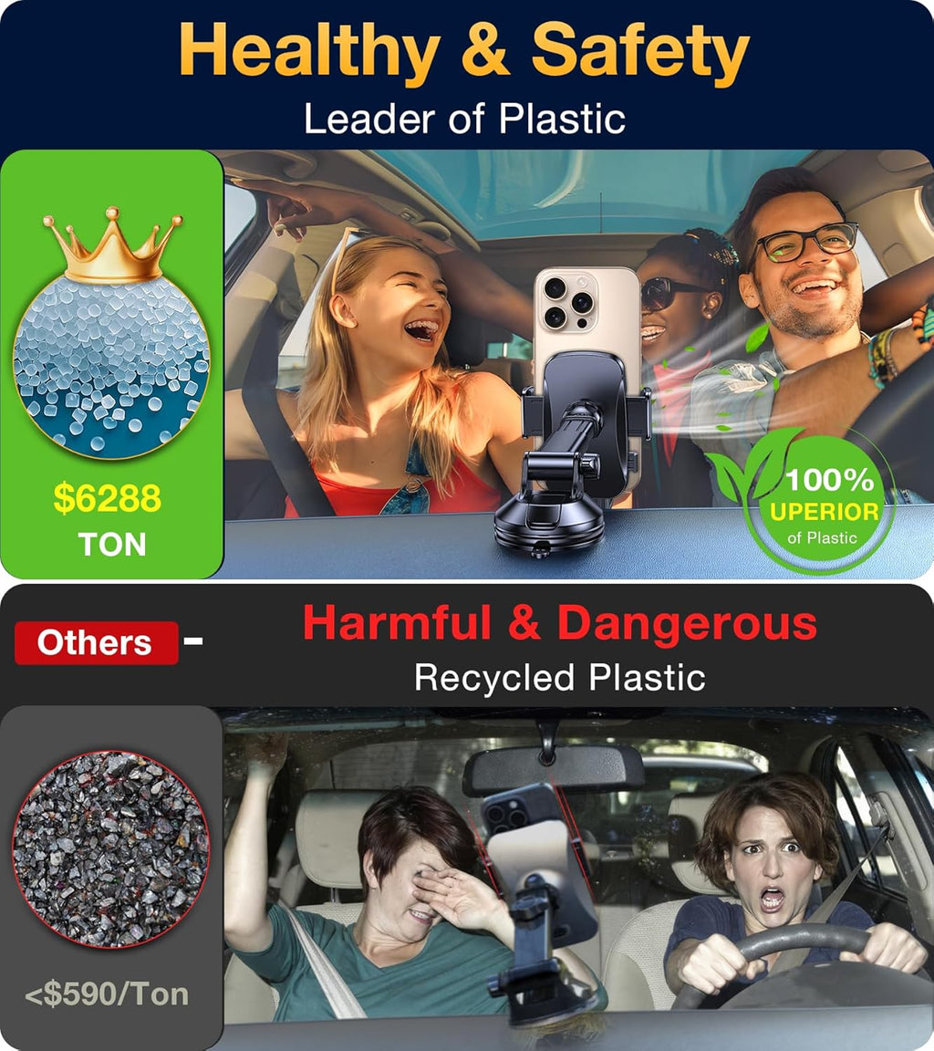 Phone Holders for Your Car Phone Holder Mount【Super Suction】 Cell Phone Mount for Car Accessories for Women Men Dashboard/Windshield/Vent Truck Stand for Iphone 17 16 Garmin GPS Vehicle Mounts