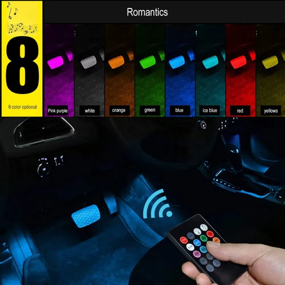 Universal Car RGB Ambient Lights LED Strip Interior Atmosphere Lamps 8 Colors Decorative off Road 4X4 SUV Automobile Accessories