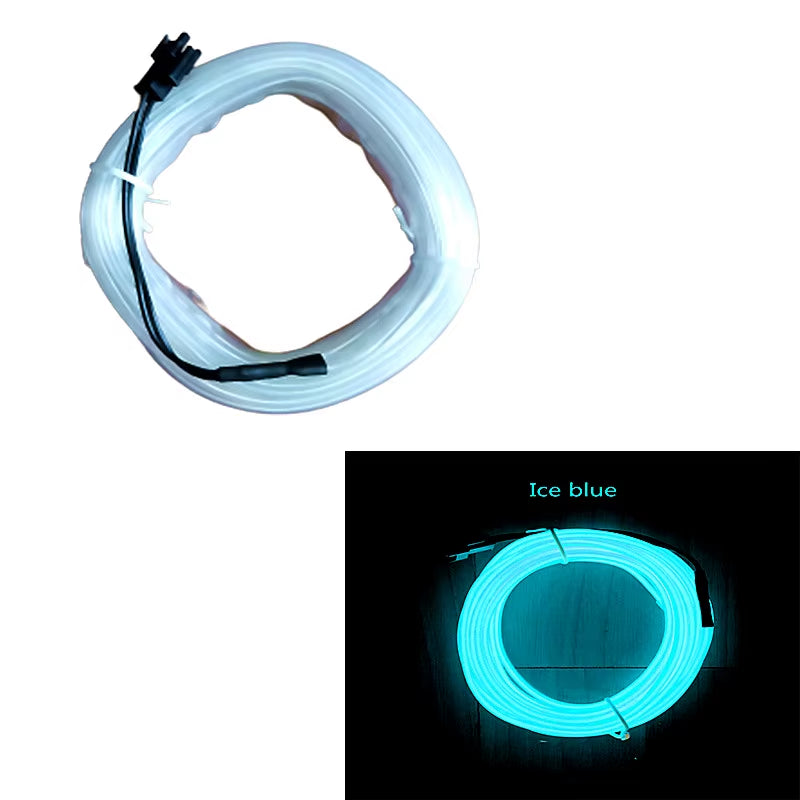 5M Car Interior Atmosphere Lighting LED Strip 5V DIY Flexible EL Cold Light Line Tube with USB Auto Decoration Ambient Lamp