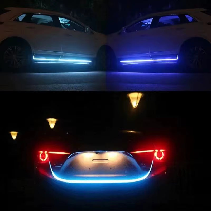 1Pc Dynamic Meteor Led Car Hood Lights Strip Universal Engine Hood Guide Decorative Light Bar Auto Headlights Car Running Light
