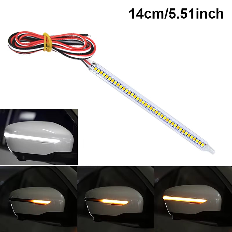 12V LED Car Rearview Mirror Indicator Lamp Auto Headlight Strip Turn Signal Flowing Light Daylights for Car Lighting