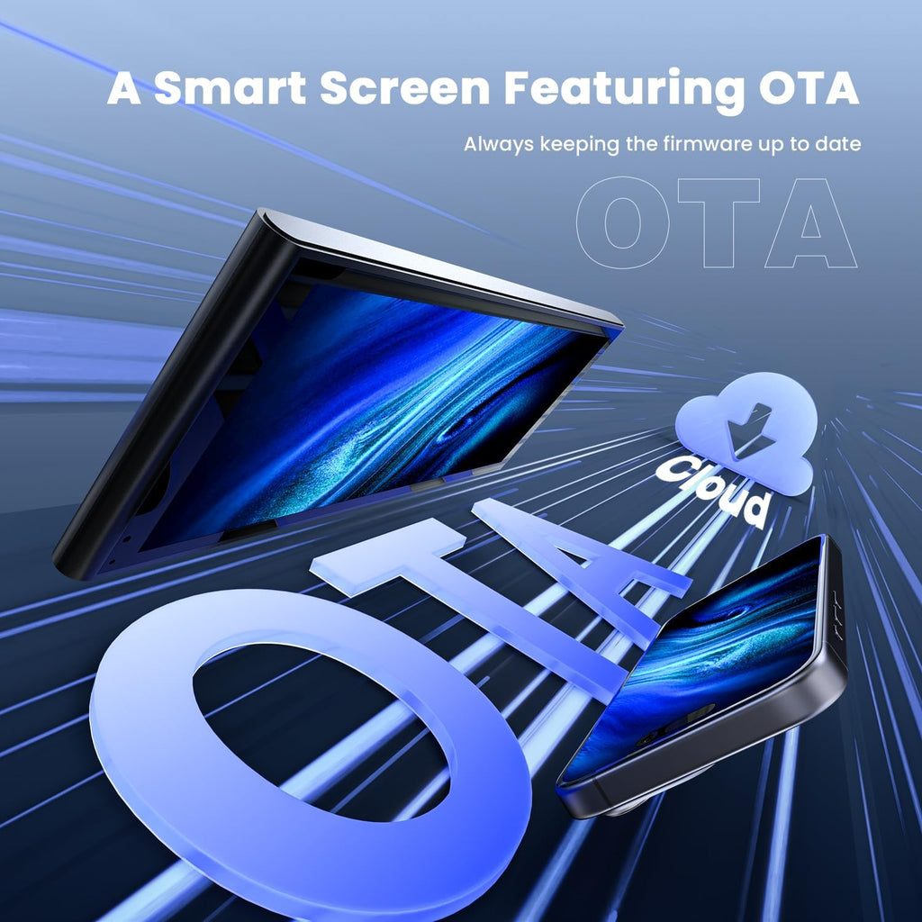 9.26" Wireless Portable Car Play Screen for Apple Carplay & Android Auto, OTA Updates, Backup Camera, Mirror Link, 5.0 Bluetooth, Voice Control, GPS Navigation, FM