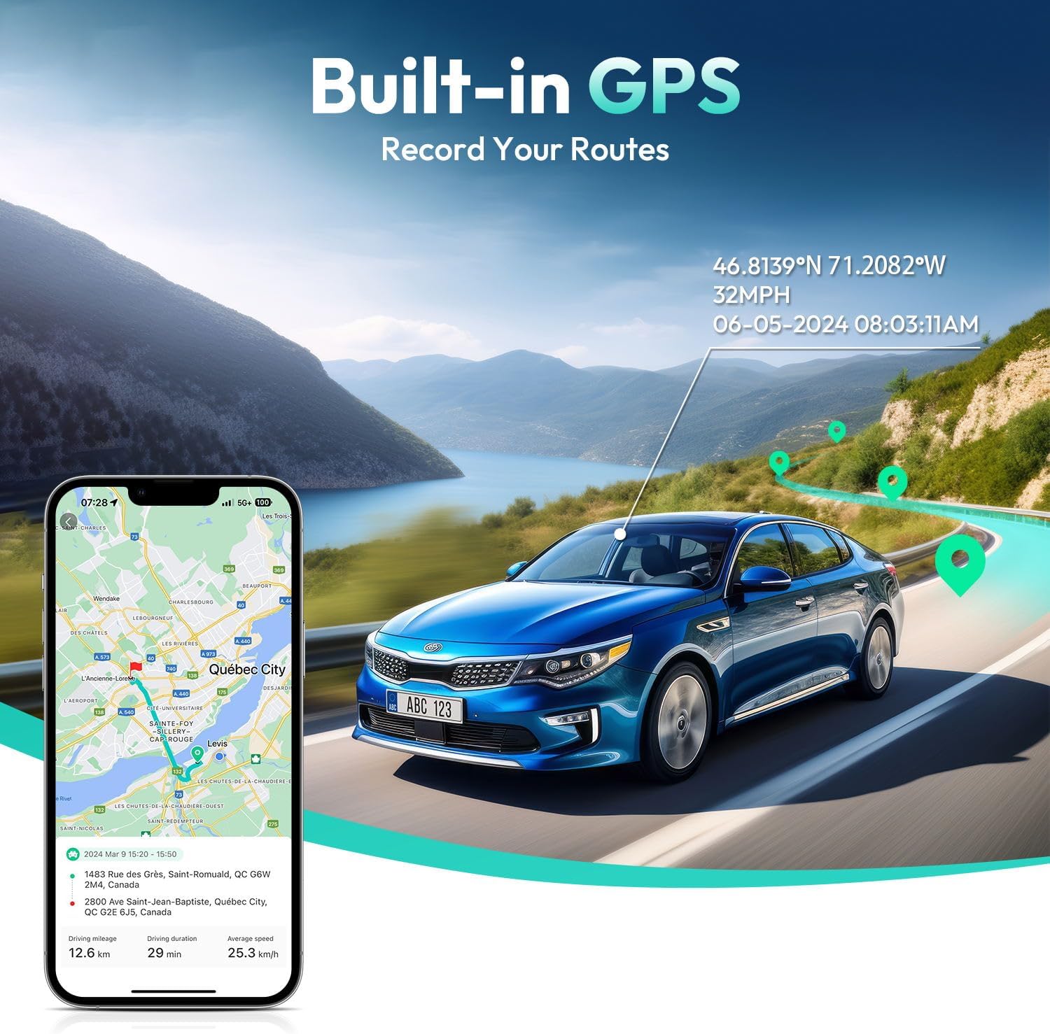 Capture Every Moment with the 4K Ultra HD Dual Dash Cam - Front & Rear, Night Vision, GPS, 24/7 Parking Protection, Includes Free 64GB SD Card and WiFi Connectivity