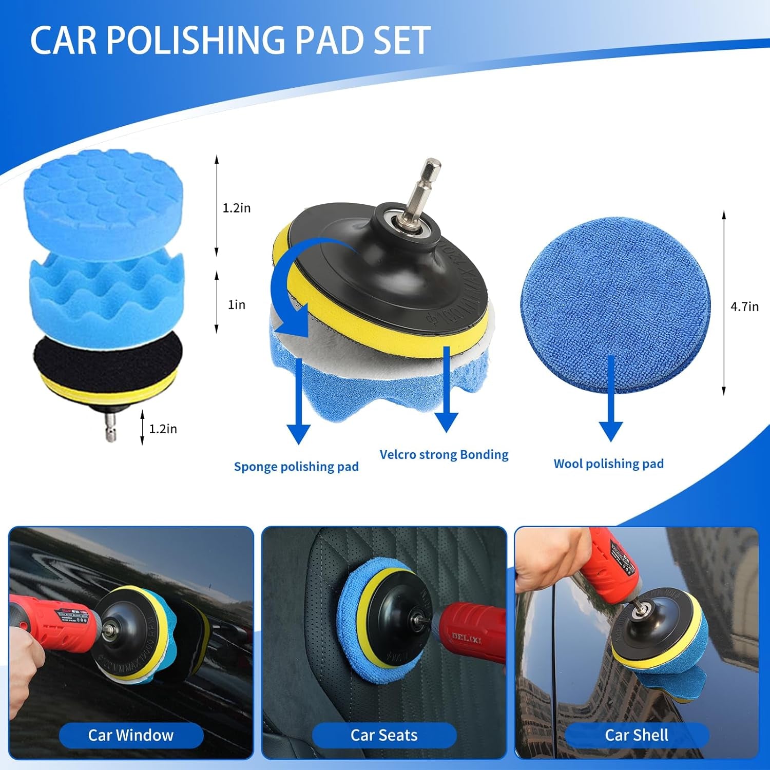 Brush Drill Attachment Set 27Pcs Car Detailing Kit Interior and Exterior Automotive Tyre Detail Brushes Car Wash Cleaning Tools Kit for Interior, Exterior, Wheels