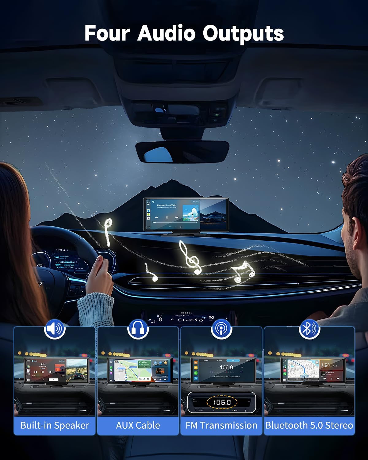 Upgrade Your Drive: 11.5" Wireless CarPlay Touchscreen Stereo with 4K Dash Cam, Bluetooth, Navigation & Voice Control for All Vehicles