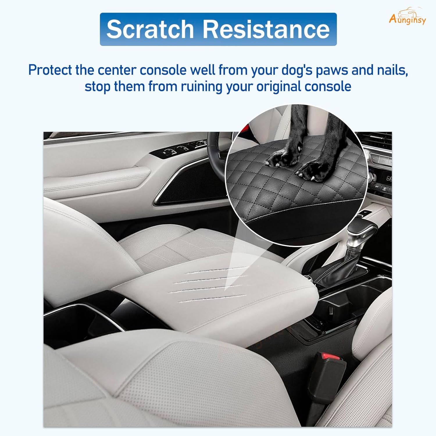 Car Leather Center Console Protector Cover Compatible with Kia Telluride 2020-2025 Center Console Armrest Seat Box Cover Cushion Lid Protector Pad Waterproof Anti-Scratch Interior Accessories