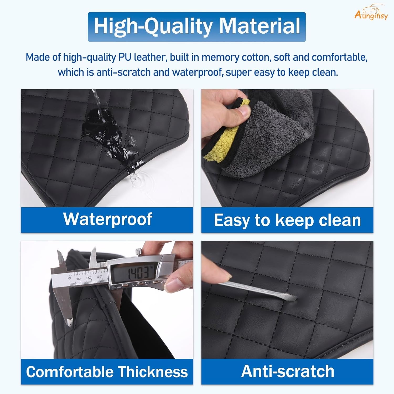 Car Leather Center Console Protector Cover Compatible with Kia Telluride 2020-2025 Center Console Armrest Seat Box Cover Cushion Lid Protector Pad Waterproof Anti-Scratch Interior Accessories