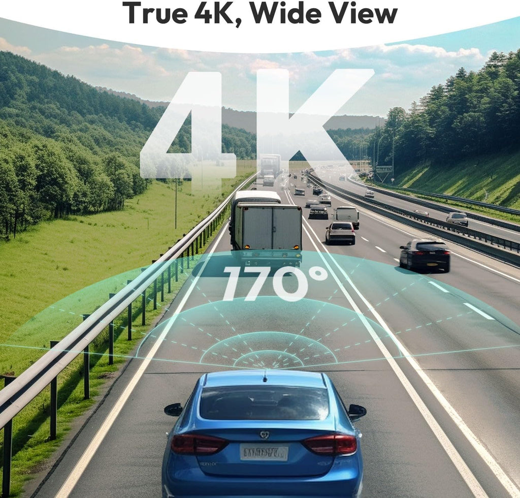Capture Every Moment with the 4K Ultra HD Dual Dash Cam - Front & Rear, Night Vision, GPS, 24/7 Parking Protection, Includes Free 64GB SD Card and WiFi Connectivity