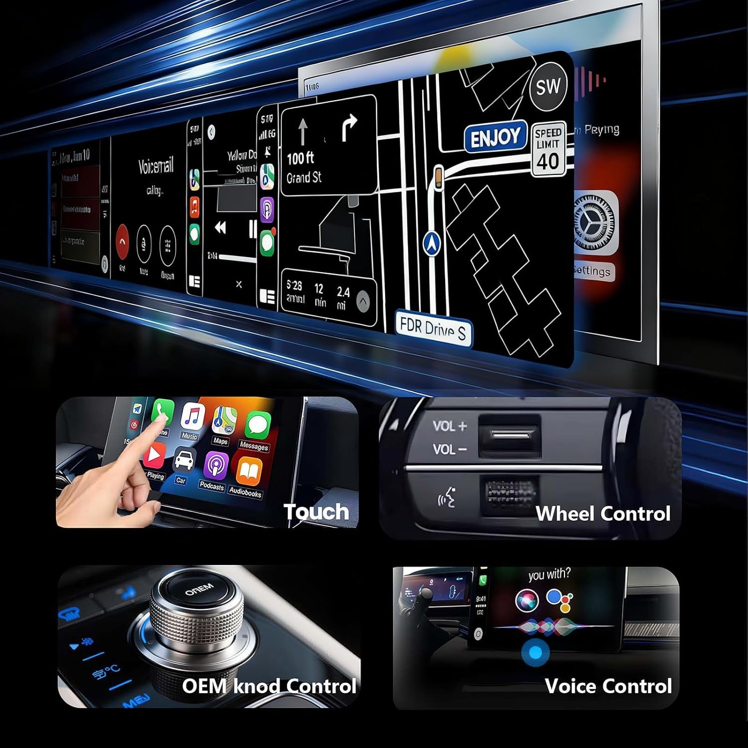 Wireless Carplay Adapter for Apple Iphone ＆Android Small Size, (New Update) Plug and Play, Fast and Stable Connection Wireless Adapter for Carplay＆Android