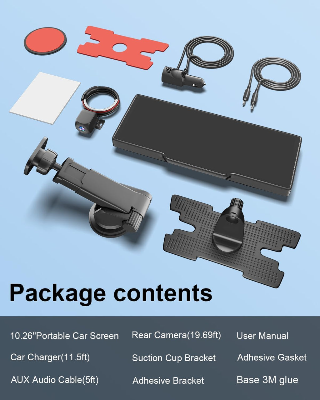 HK5 Carplay Screen for Car, 10.26’’ HD Wireless Apple Carplay & Android Auto Touchscreen with Backup Camera, Car Play Screen Ios 26 Compatible, GPS Navigation/Mirror Link/Siri/Fm (No Front Camera)