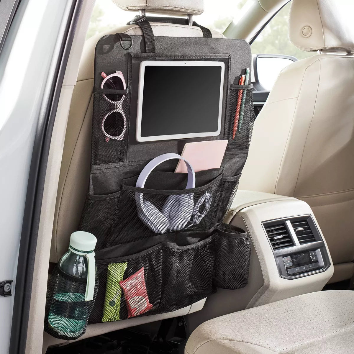 Large Seat Back Organizer Black No Edge Binding - Brightroom™: Automotive Backseat Car Organizer, Car Accessories