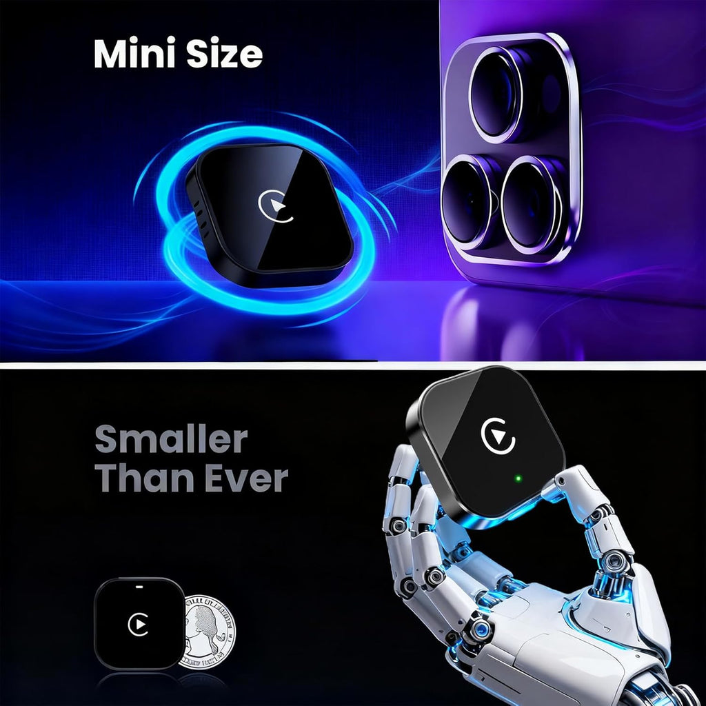 Wireless Carplay Adapter for Apple Iphone ＆Android Small Size, (New Update) Plug and Play, Fast and Stable Connection Wireless Adapter for Carplay＆Android