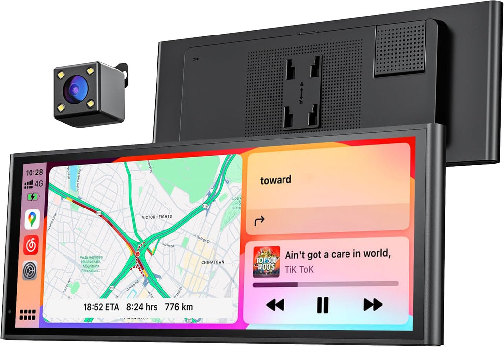 9.26" Wireless Portable Car Play Screen for Apple Carplay & Android Auto, OTA Updates, Backup Camera, Mirror Link, 5.0 Bluetooth, Voice Control, GPS Navigation, FM