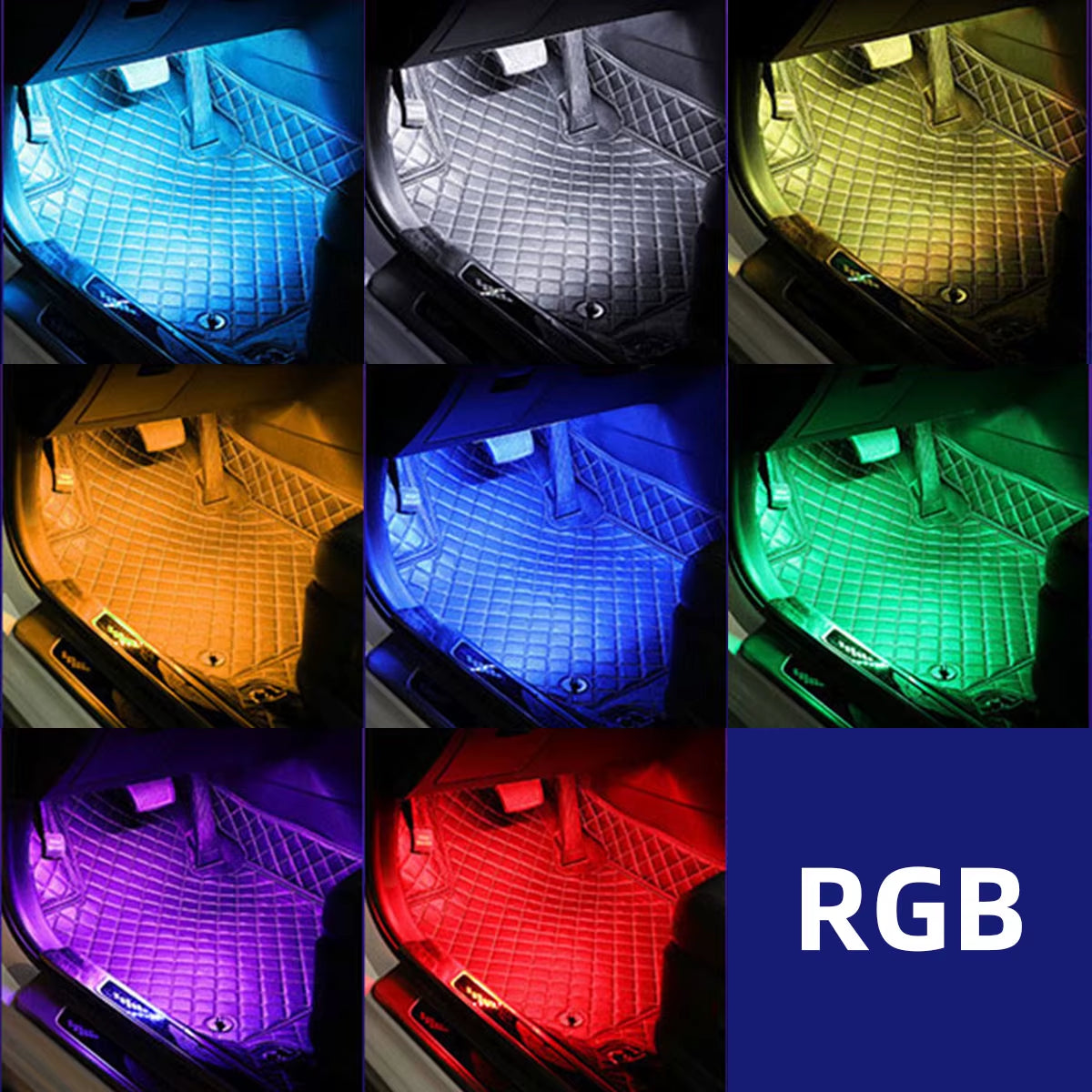 RGB APP LED Motorcycle Car Atmosphere Foot Light APP Control Flexible Waterproof Sound Control 12V Moto Decorative Lamp Strip