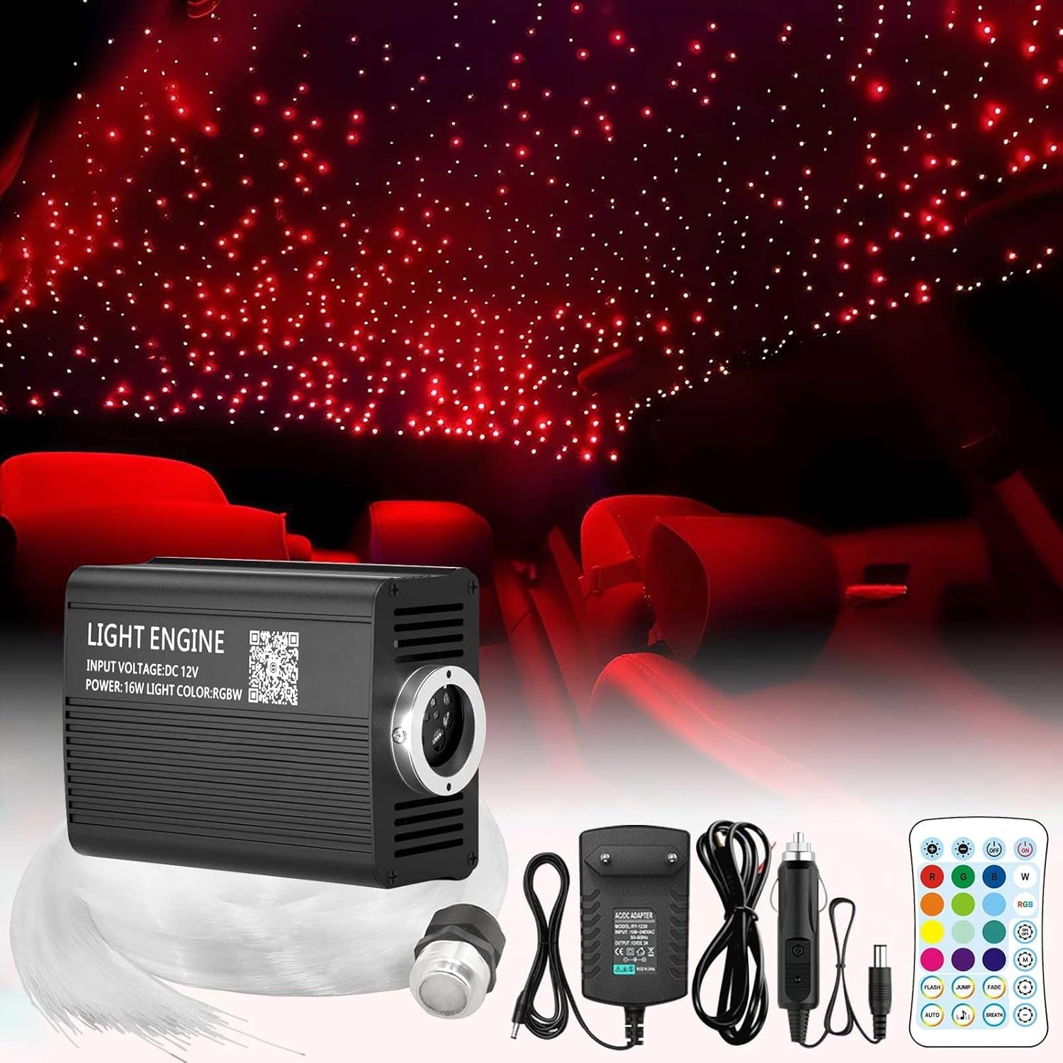 Twinkle Starlight Headliner Light,16W 500Pcs 6.5Ft LED Star Ceiling Fiber Optic Light Kit App/Remote Control for Car/Home/Party