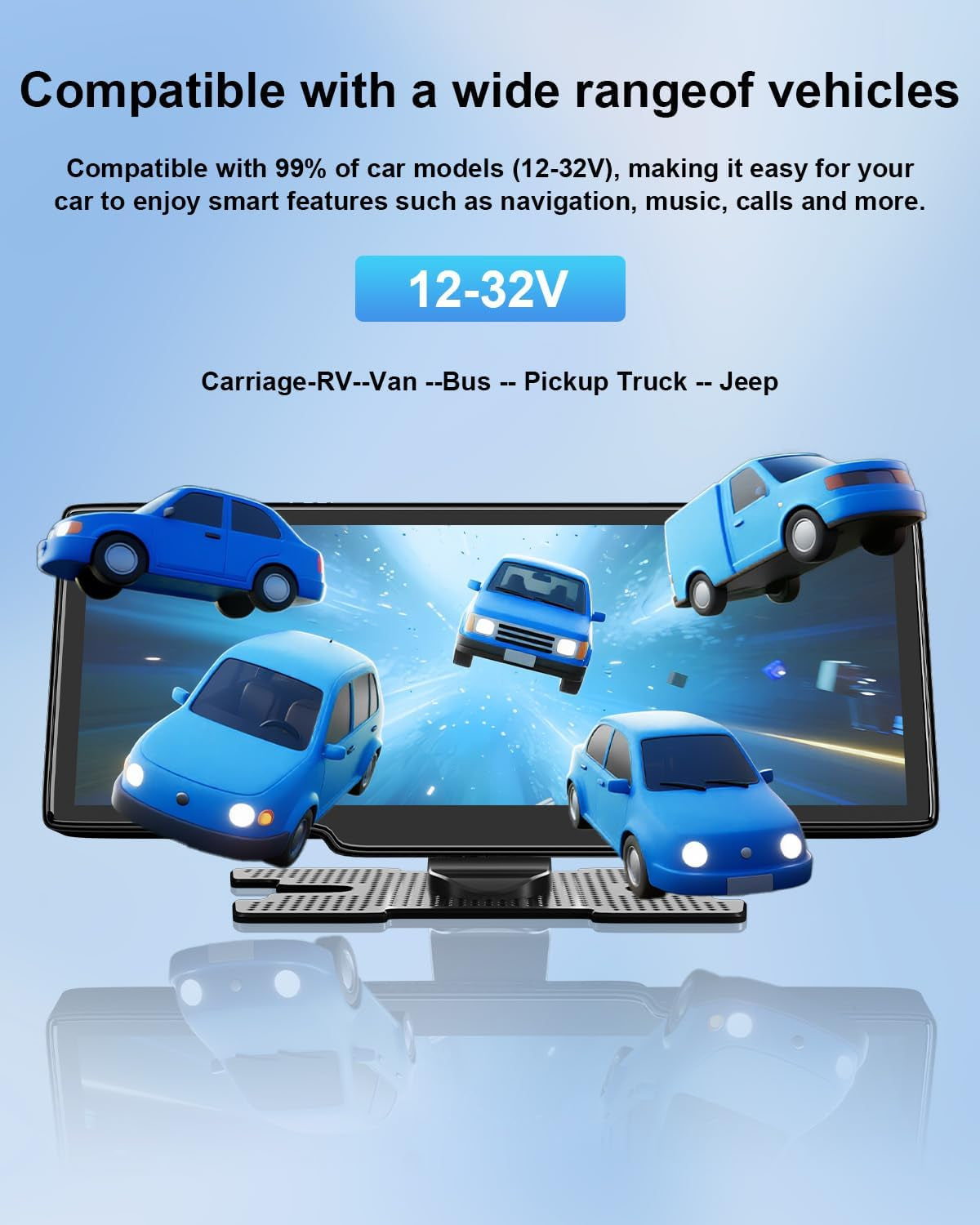 HK5 Carplay Screen for Car, 10.26’’ HD Wireless Apple Carplay & Android Auto Touchscreen with Backup Camera, Car Play Screen Ios 26 Compatible, GPS Navigation/Mirror Link/Siri/Fm (No Front Camera)