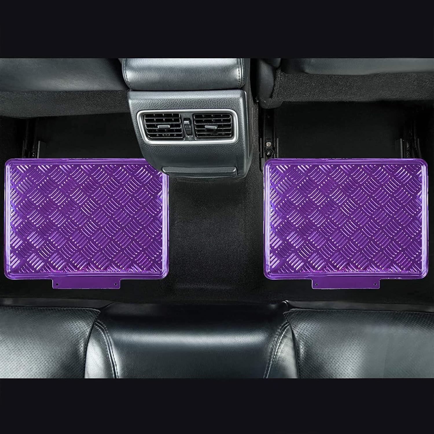 Aluminum Universal Fit 4PC Car Floor Mats Fit for Sedan, SUVS, Truck and Vans (Purple)