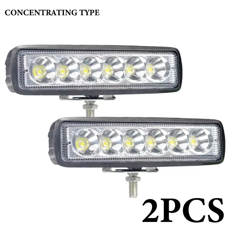 6Led 12V Lens Spotlight for Motorcycle Headlights LED Strip Light Driving Lights Fog Lights Street Lamp 6000K White Work Lights