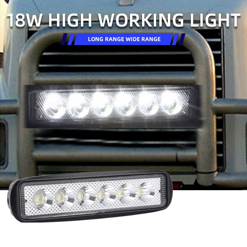 6Led 12V Lens Spotlight for Motorcycle Headlights LED Strip Light Driving Lights Fog Lights Street Lamp 6000K White Work Lights