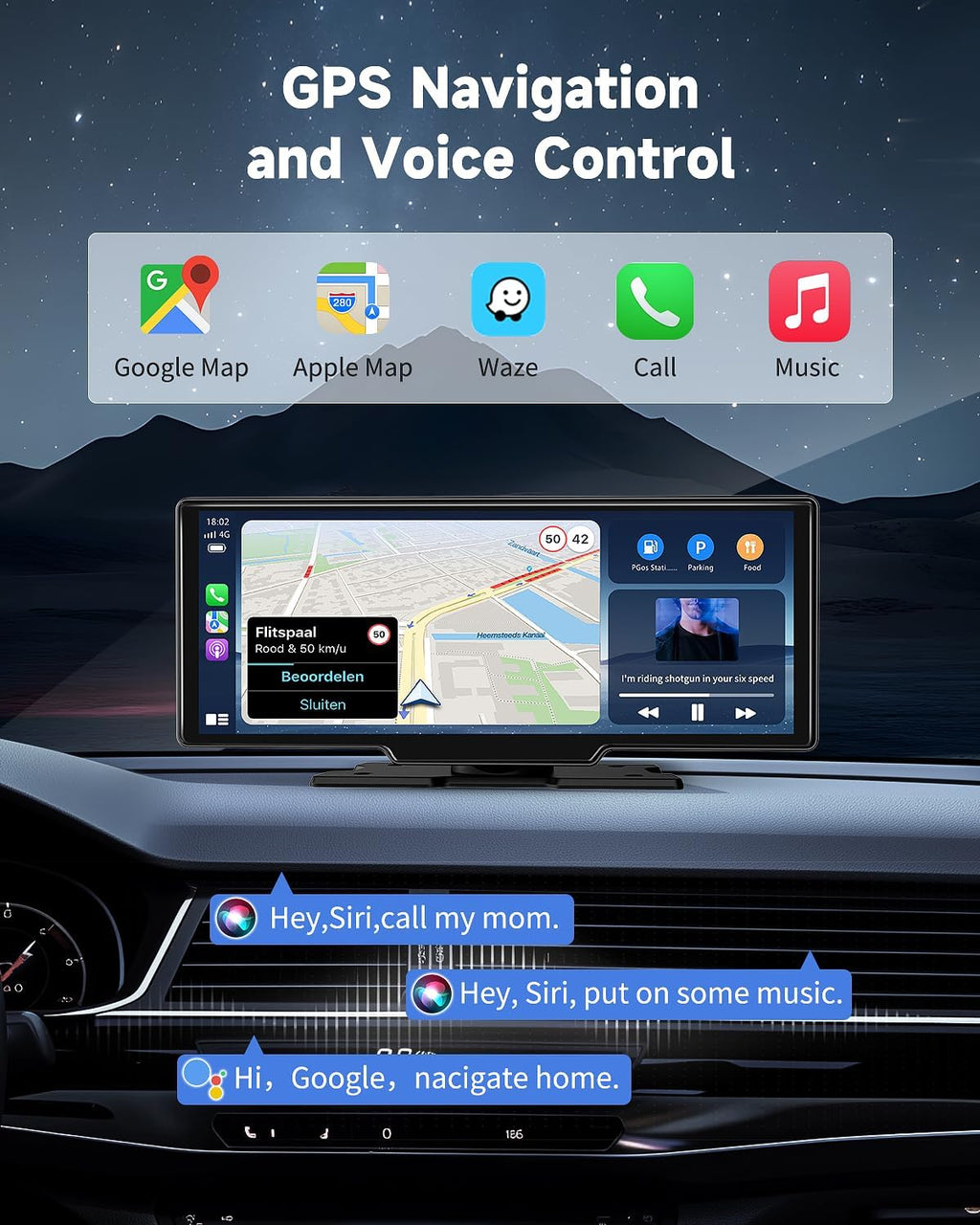 Upgrade Your Drive: 11.5" Wireless CarPlay Touchscreen Stereo with 4K Dash Cam, Bluetooth, Navigation & Voice Control for All Vehicles