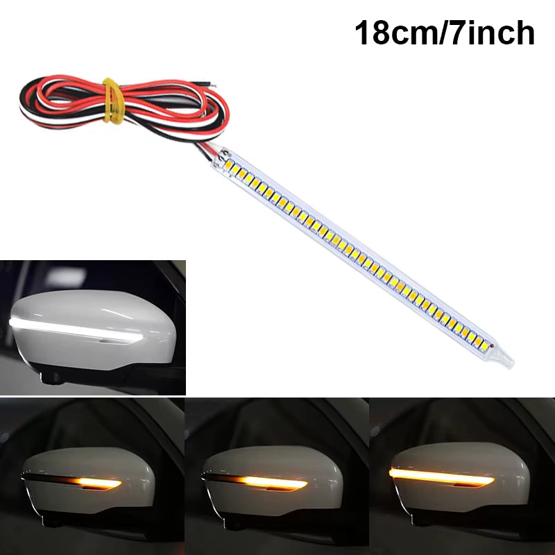 12V LED Car Rearview Mirror Indicator Lamp Auto Headlight Strip Turn Signal Flowing Light Daylights for Car Lighting
