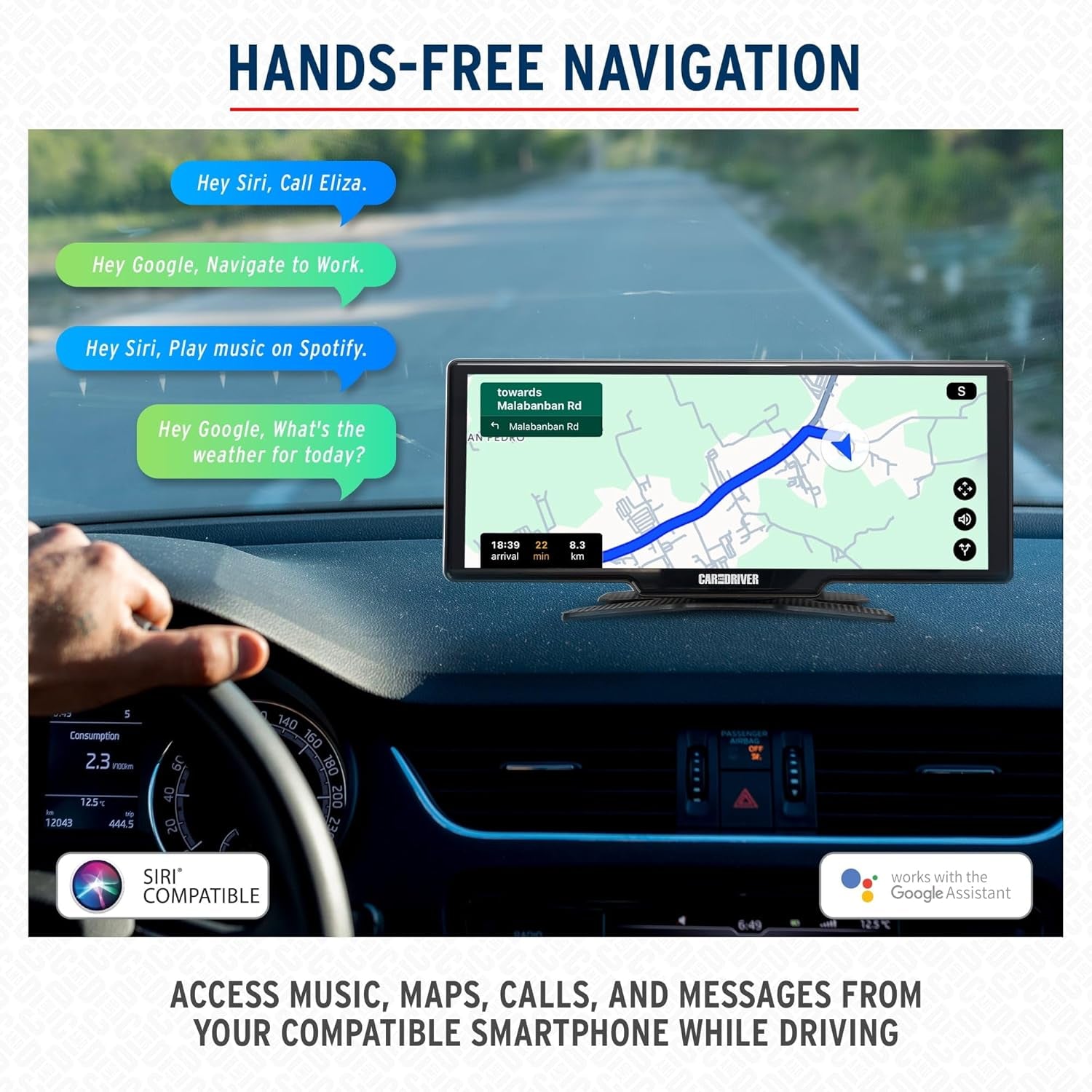 Upgrade Your Drive:  Intellidash Pro X10 - 10” Wireless Apple Carplay & Android Auto Touch Screen with GPS, Voice Control, and Backup Camera Compatibility