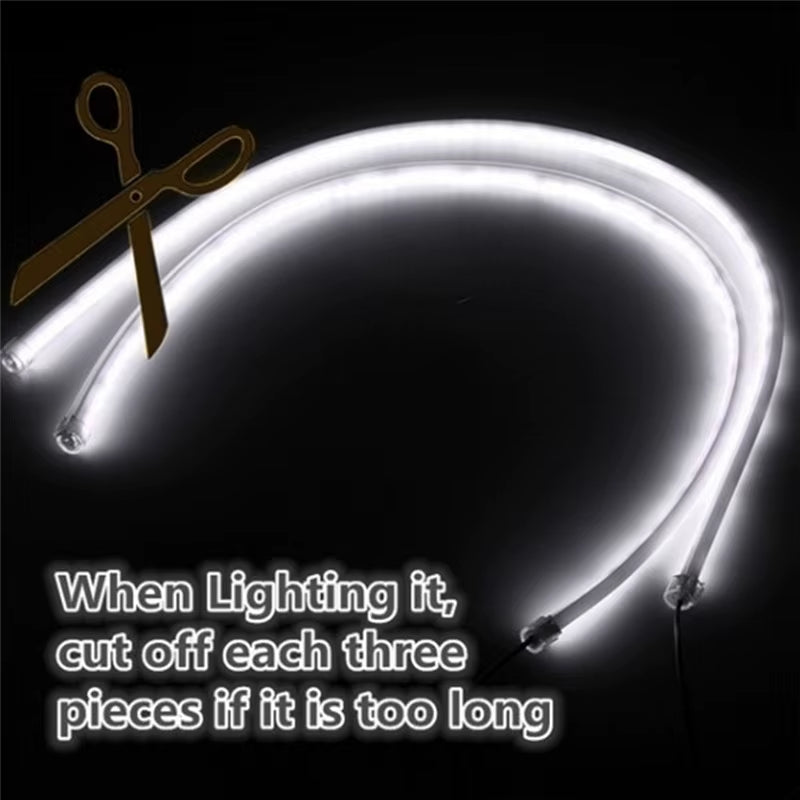 30CM DRL Flowing Car Led Light Bar Strip Car Running Angel Eyes Tube Strip Daytime Flexible
