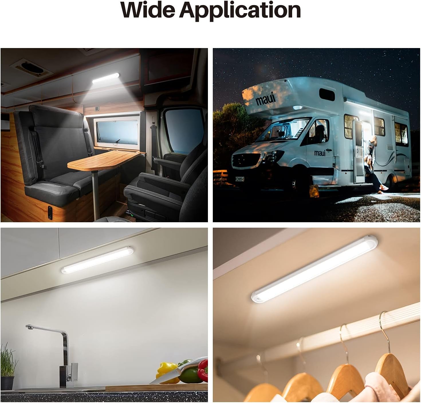 12V LED Interior Light Bar， 120Leds 1500LM 8W DC 12 Volt Led Strip Lights with On/Off Switch，For Enclosed Cargo Trailer, Car RV Van Truck Lorry Camper Boat Caravan Motorhome (4Pack)