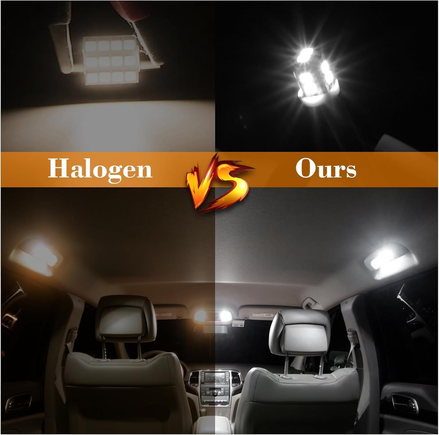 24 Pieces Dome Light LED Car Interior Bulb Kit Set 194 T10 DE3175 578 31Mm 42Mm Bulbs Interior Replacement Lights for Car Map License Plate Door Side Marker Cornering Trunk Light - White