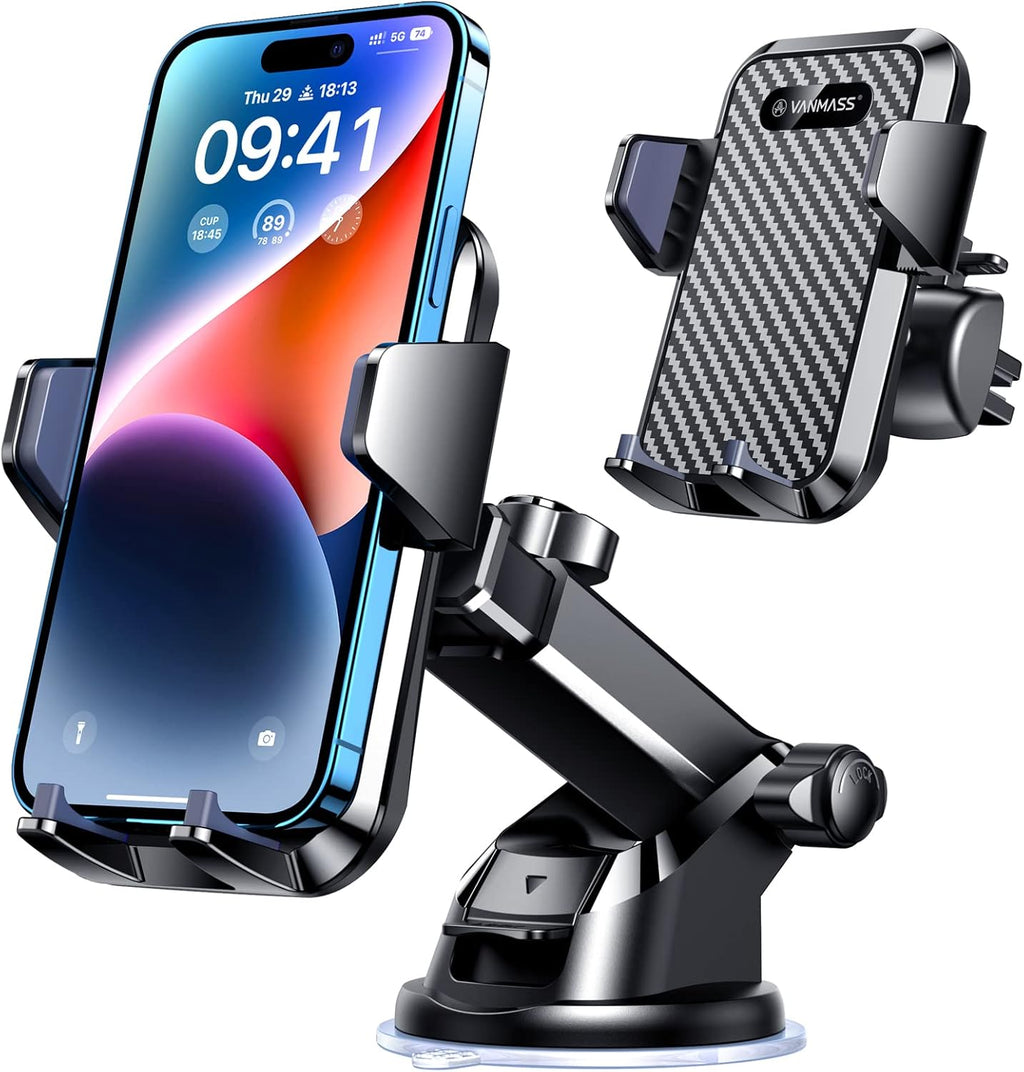 Ultimate Military-Grade Car Phone Mount - 85+LBS Strong Suction for Dashboard, Windshield & Vent - Compatible with iPhone 17 Pro Max, 16, 15 & Samsung - Patent & Safety Certified