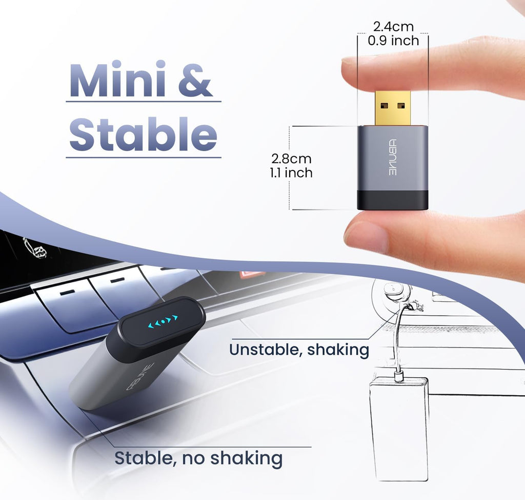 2025 Mini Wireless Carplay Adapter for Iphone & Android Auto, Easy to Use Bluetooth Dongle with Fast Stable Connection, Converts Wired to Wireless Car Play Adapter, for 2016+ Vehicles with USB-A/C